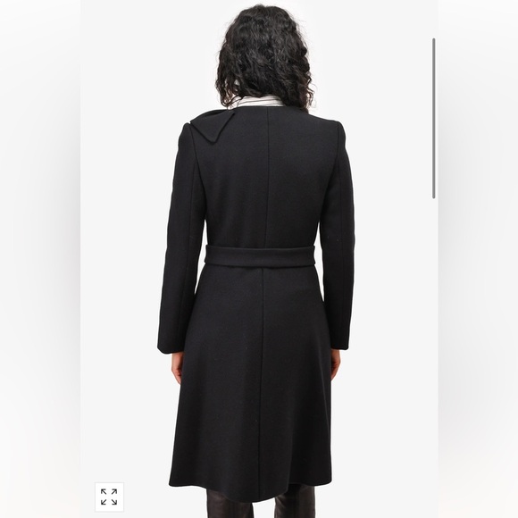 PRADA BLACK VIRGIN WOOL PEACOAT - Picture 9 of 14